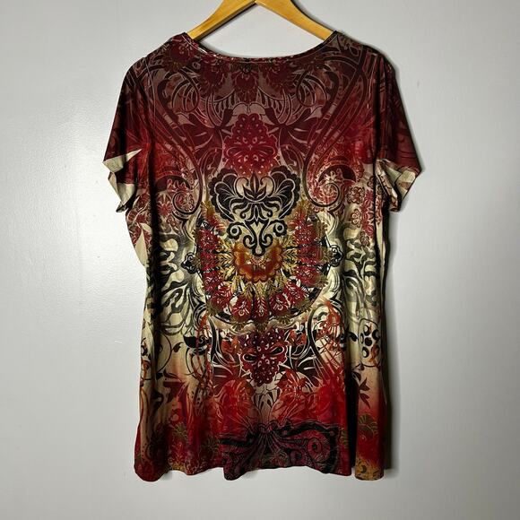 Apt 9 Womens Y2K Fairy Grunge Rhinestone Babydoll Top Size 1X Flowy Artsy Hippie - Picture 3 of 8